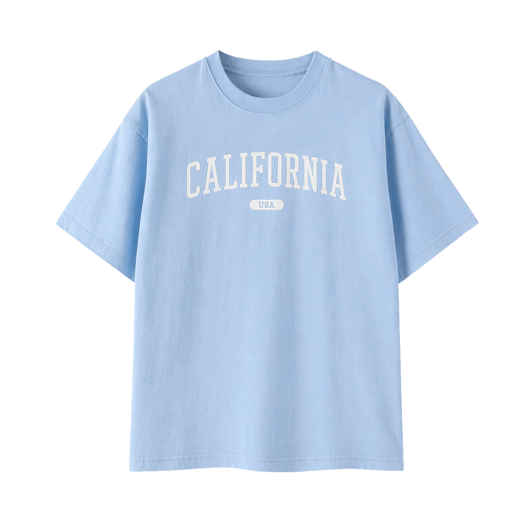 Collection 4 California Essential Cotton T-Shirt - Light Blue front