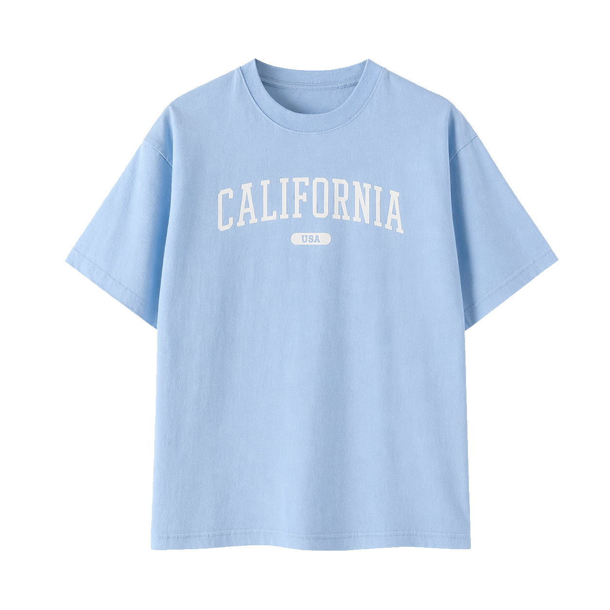 Collection 4 California Essential Cotton T-Shirt - Light Blue front