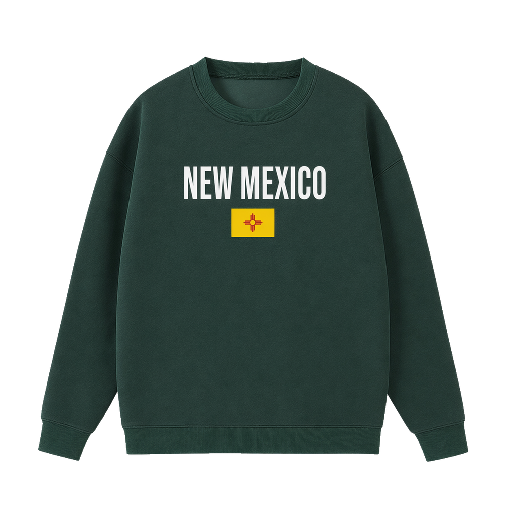 Collection 7 New Mexico Essential Heavyweight Crewneck Sweatshirt - Dark Green front