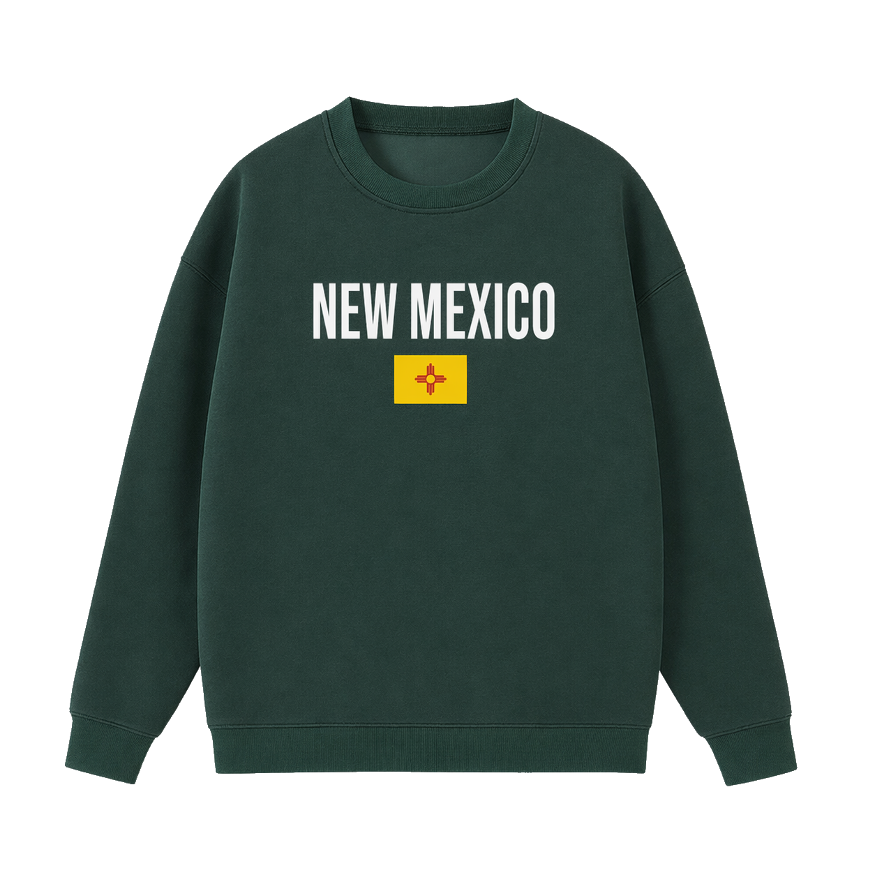 Collection 7 New Mexico Essential Heavyweight Crewneck Sweatshirt - Dark Green front