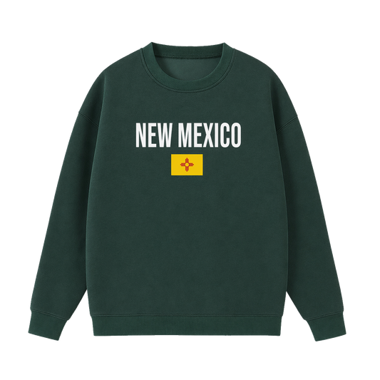 Collection 7 New Mexico Essential Heavyweight Crewneck Sweatshirt - Dark Green front