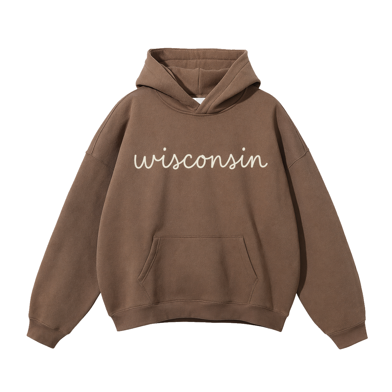 Collection 3 Wisconsin Oversize Fleeced Hoodie - Brown front