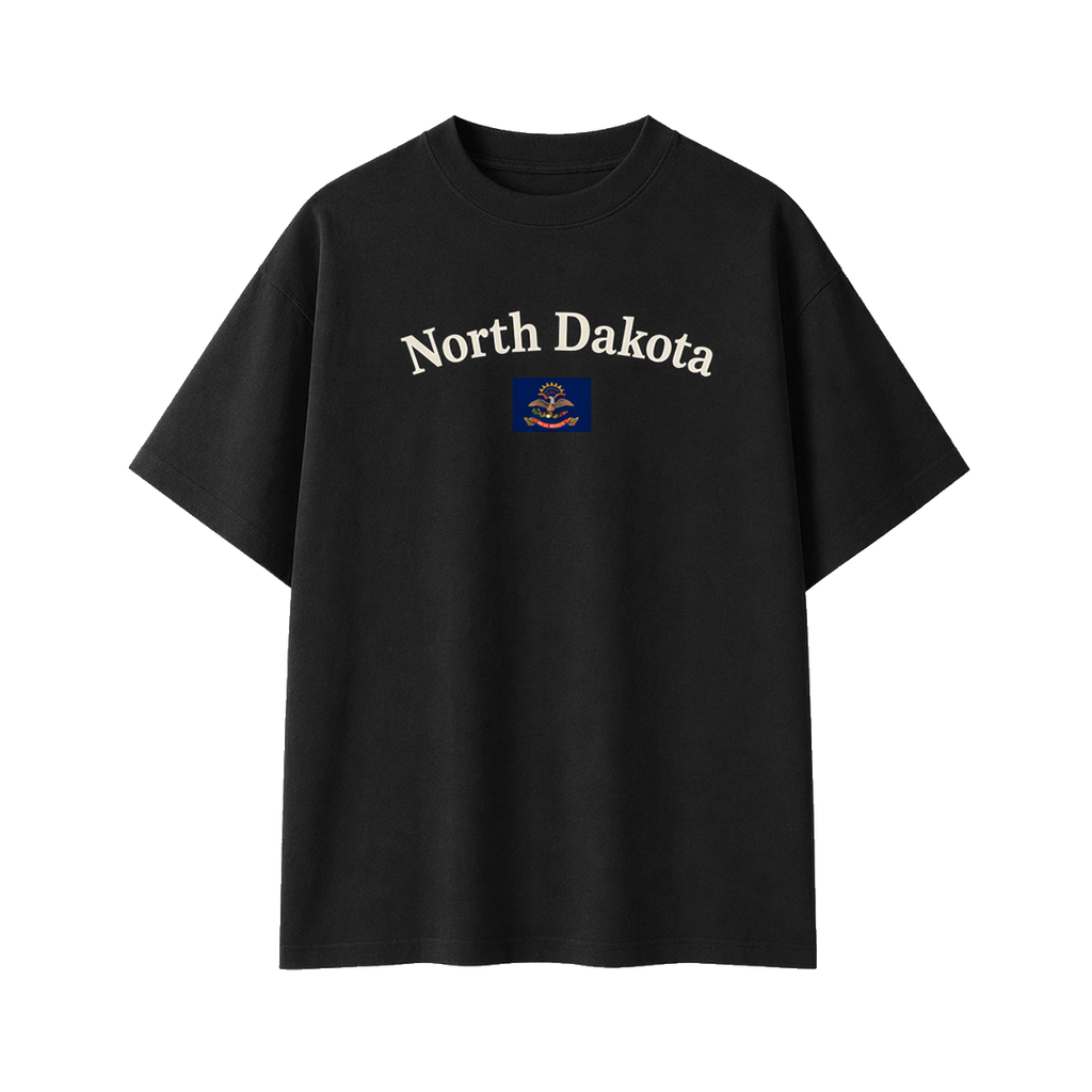 Collection 6 North Dakota Essential Cotton T-Shirt - Black front