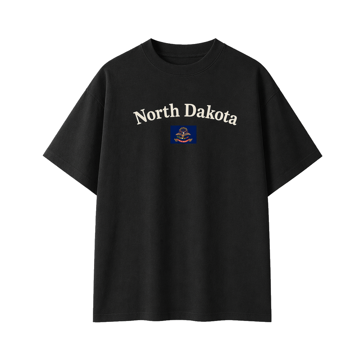 Collection 6 North Dakota Essential Cotton T-Shirt - Black front
