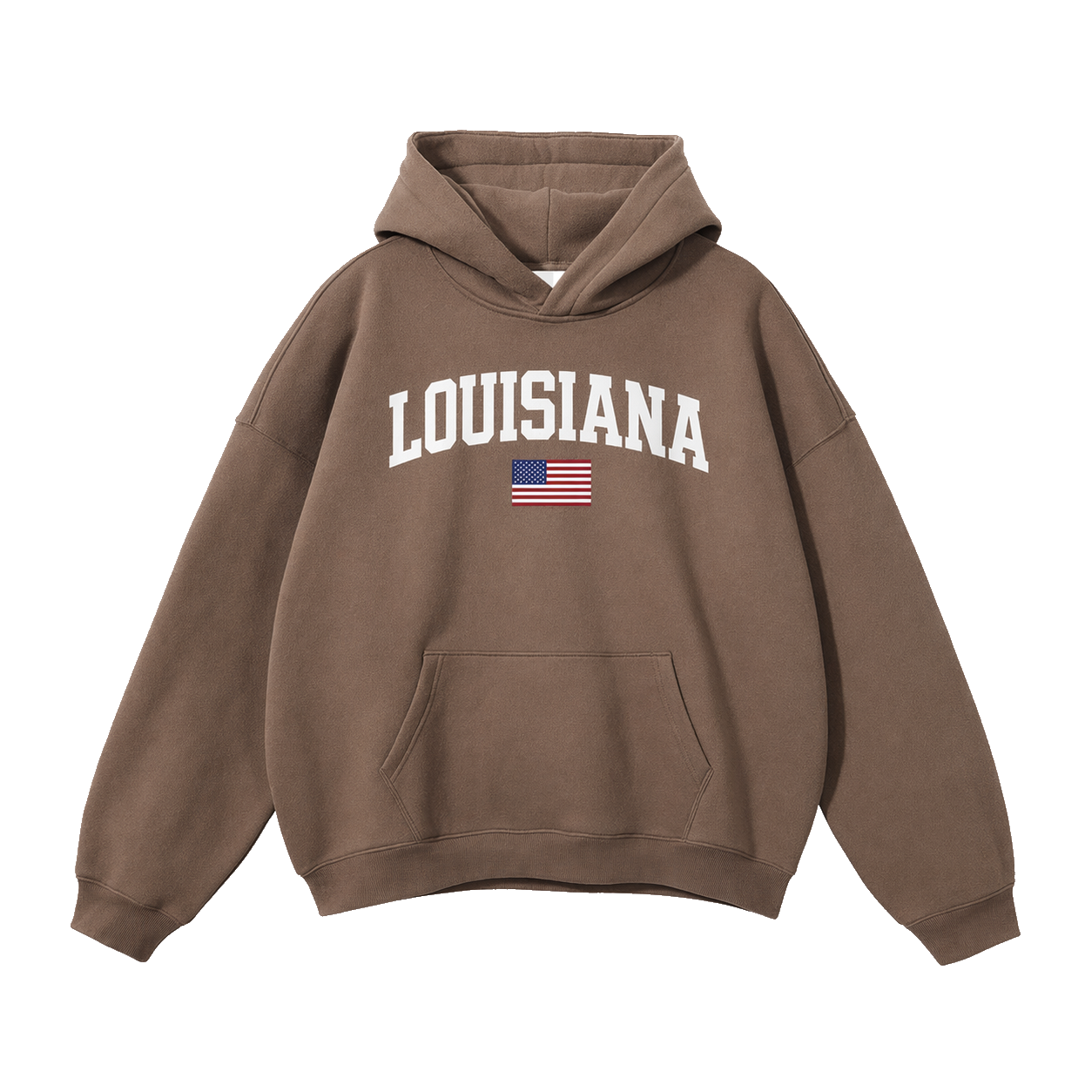 Collection 2 Louisiana Oversize Fleeced Hoodie - Brown front