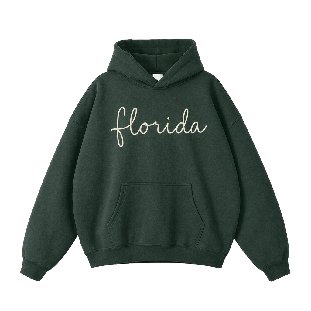 Collection 3 Florida Oversize Fleeced Hoodie - Eden Green front