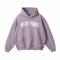 Collection 1 New York Oversize Fleeced Hoodie - Light Purple front