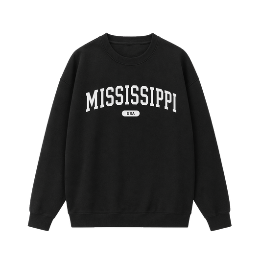 Collection 4 Mississippi Essential Heavyweight Crewneck Sweatshirt - Black front