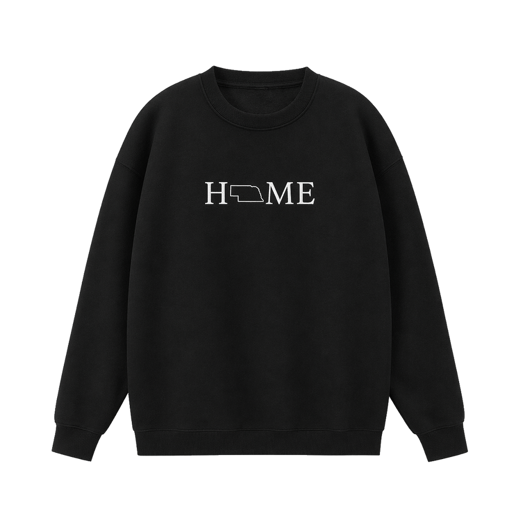 Collection 5 Nebraska Essential Heavyweight Crewneck Sweatshirt - Black front
