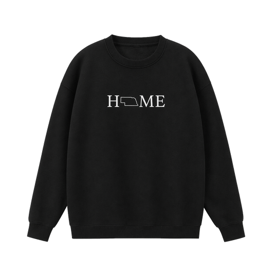 Collection 5 Nebraska Essential Heavyweight Crewneck Sweatshirt - Black front