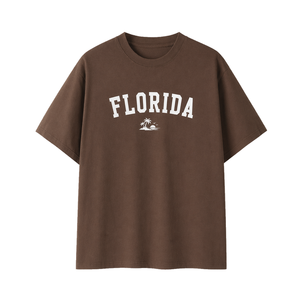 Collection 9 Florida Essential Cotton T-Shirt - Coffee front