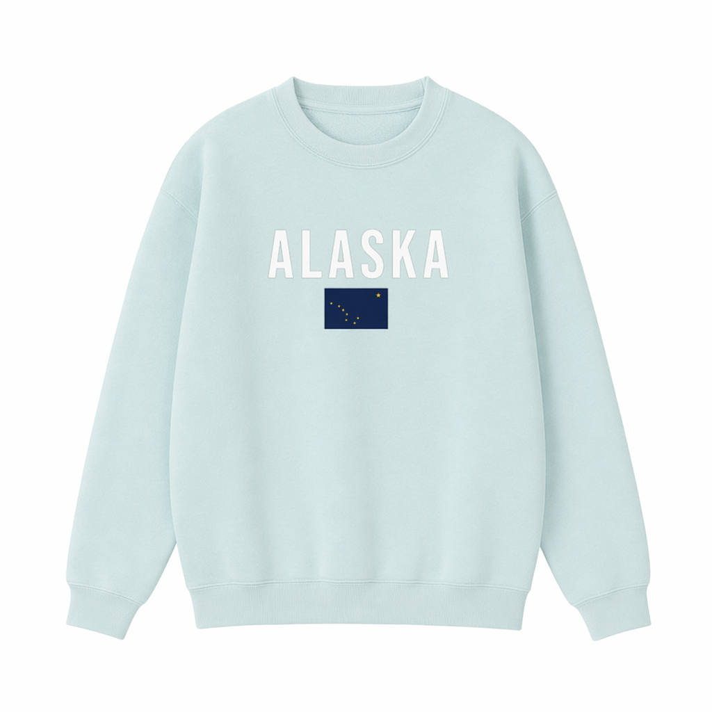 Collection 7 Alaska Essential Heavyweight Crewneck Sweatshirt - Water Blue front