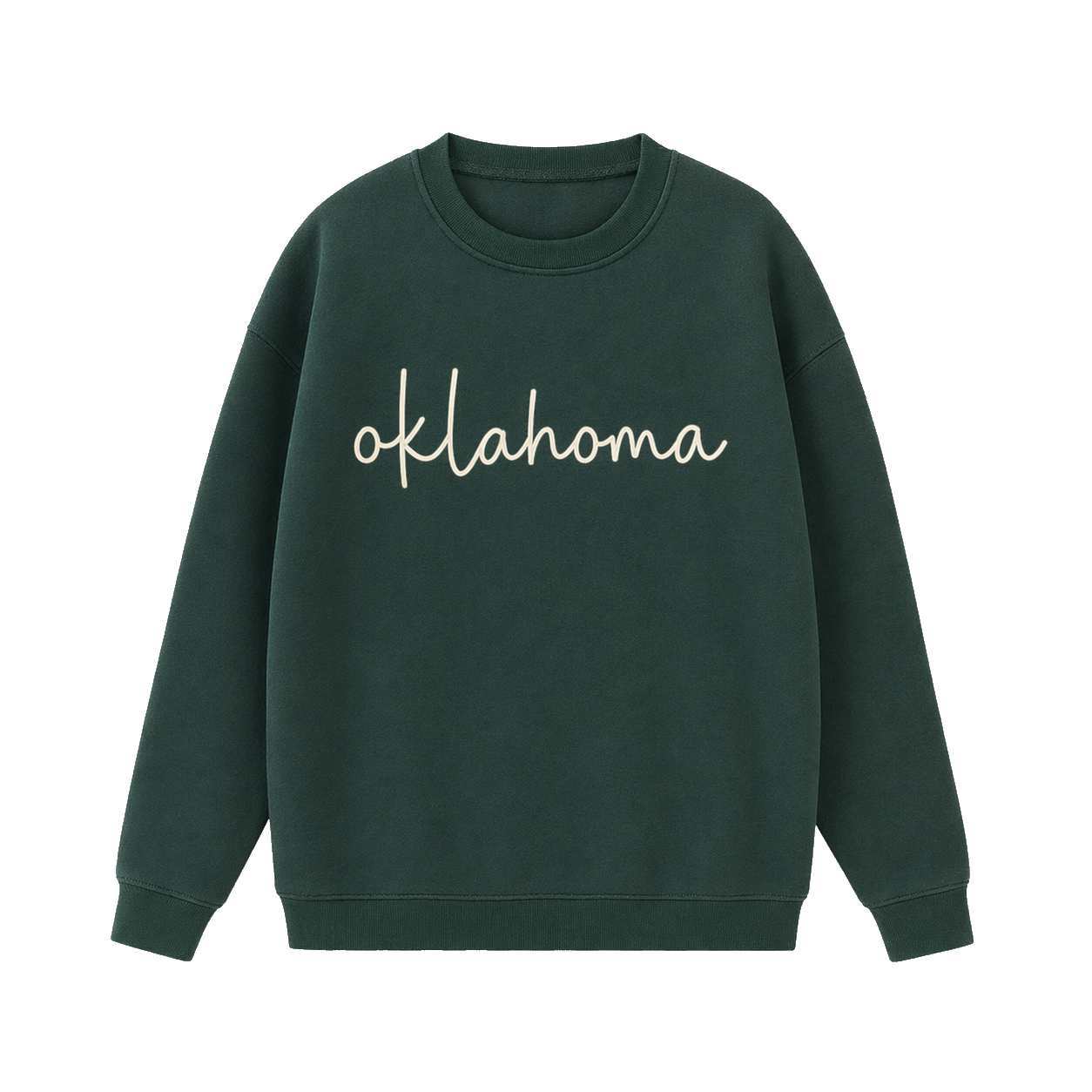 Collection 3 Oklahoma Essential Heavyweight Crewneck Sweatshirt - Dark Green front