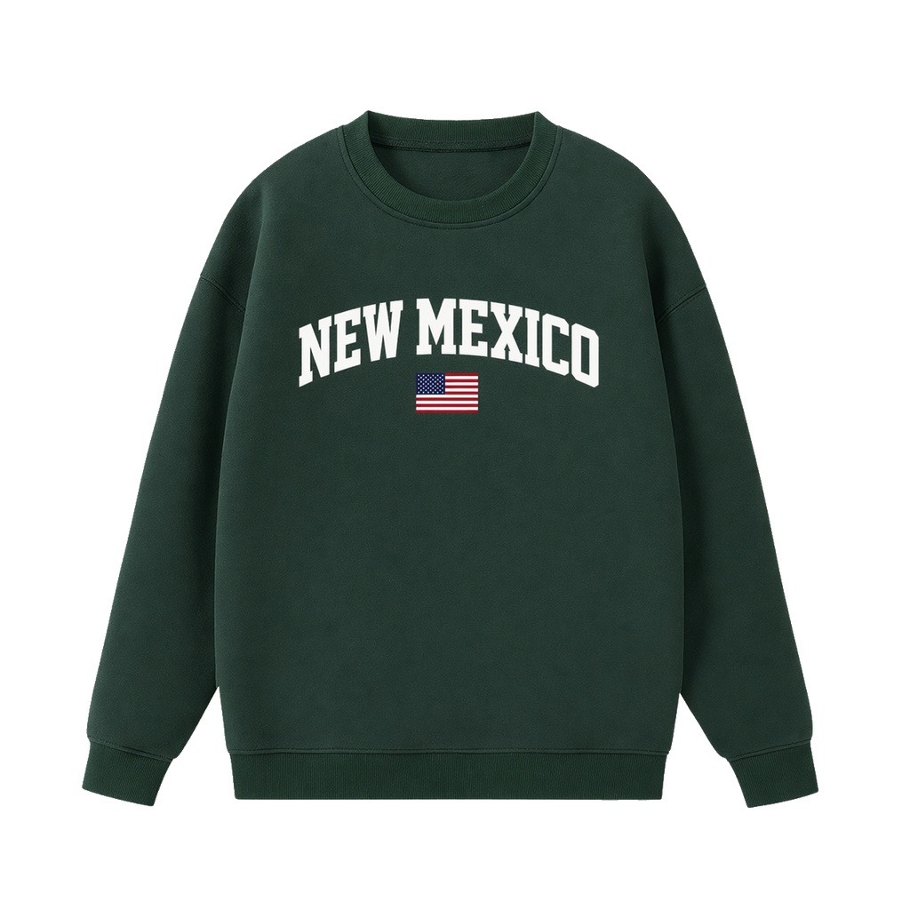 Collection 2 New Mexico Essential Heavyweight Crewneck Sweatshirt - Dark Green front
