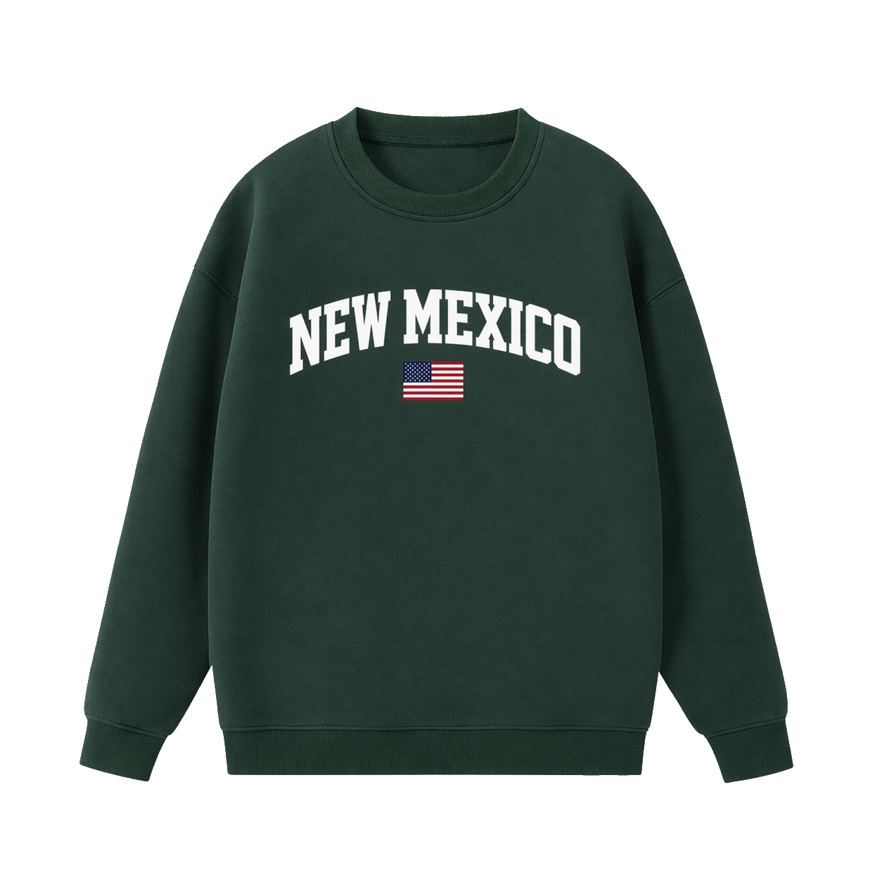 Collection 2 New Mexico Essential Heavyweight Crewneck Sweatshirt - Dark Green front