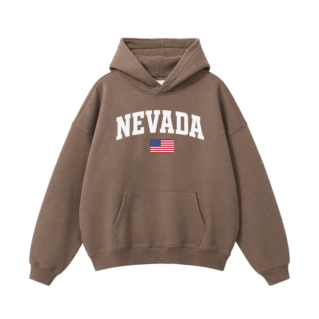 Collection 2 Nevada Oversize Fleeced Hoodie - Brown front