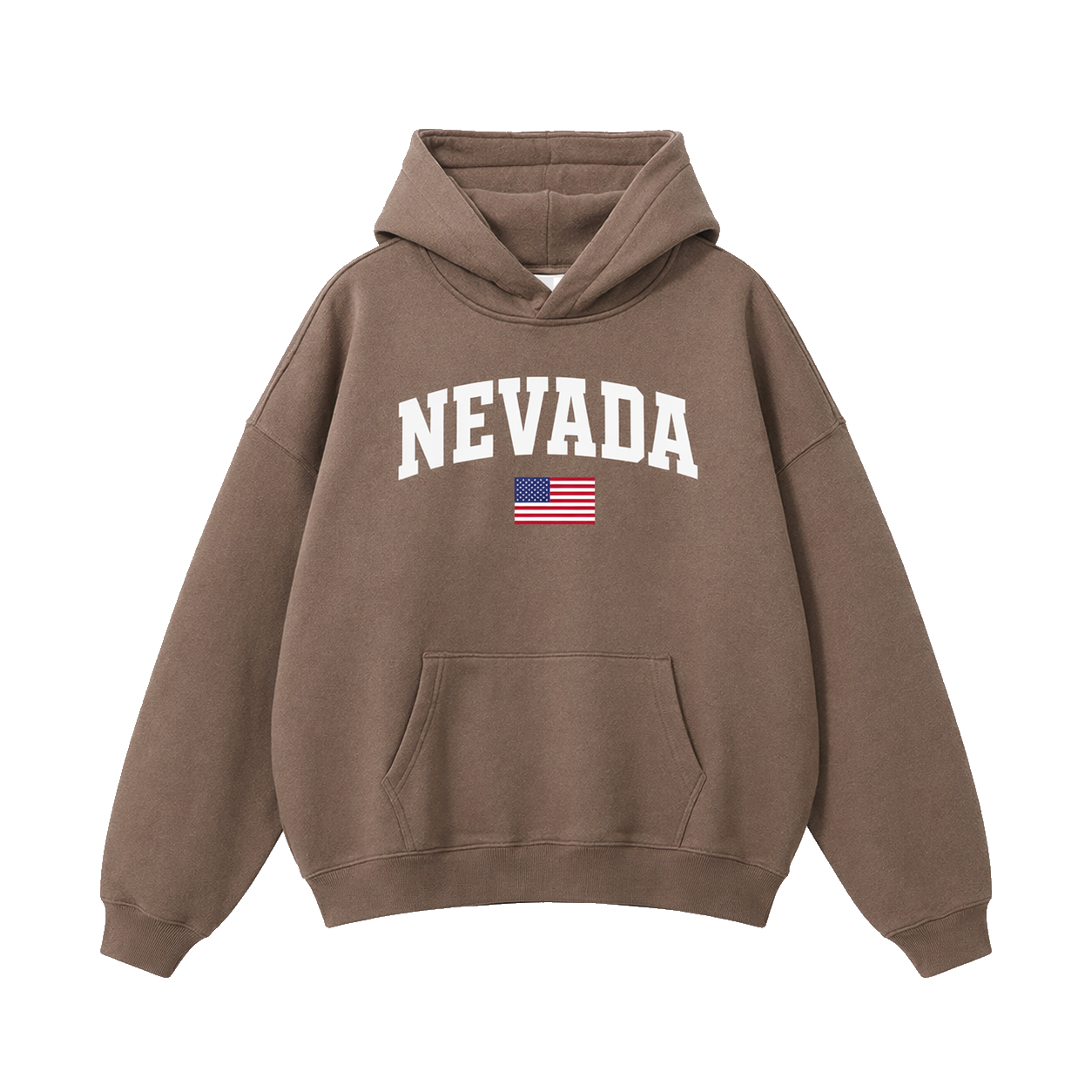 Collection 2 Nevada Oversize Fleeced Hoodie - Brown front