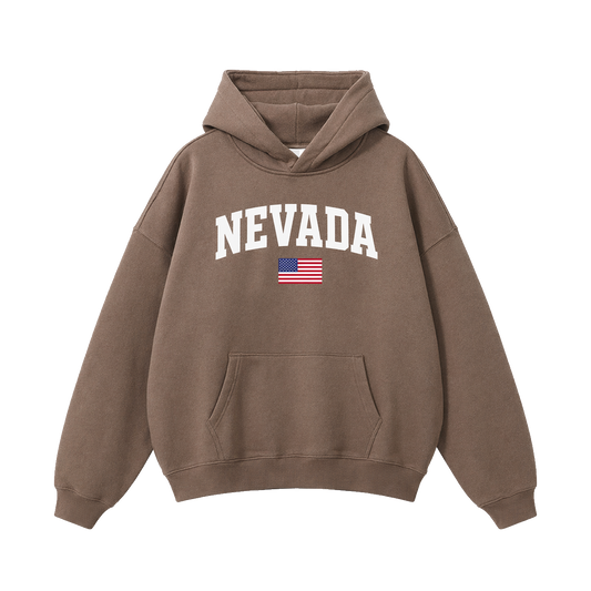 Collection 2 Nevada Oversize Fleeced Hoodie - Brown front