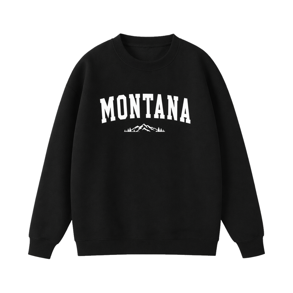 Collection 9 Montana Essential Heavyweight Crewneck Sweatshirt - Black front
