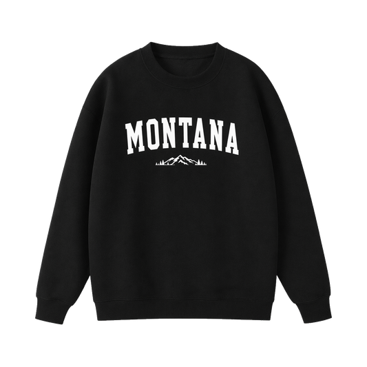 Collection 9 Montana Essential Heavyweight Crewneck Sweatshirt - Black front