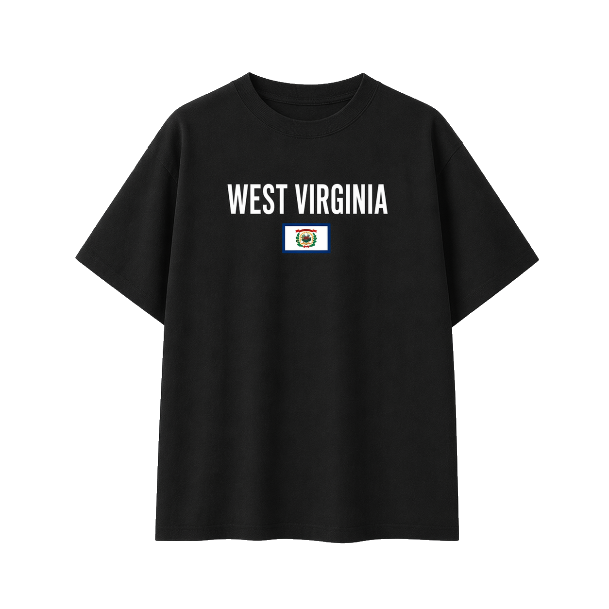 Collection 7 West Virginia Essential Cotton T-Shirt - Black front