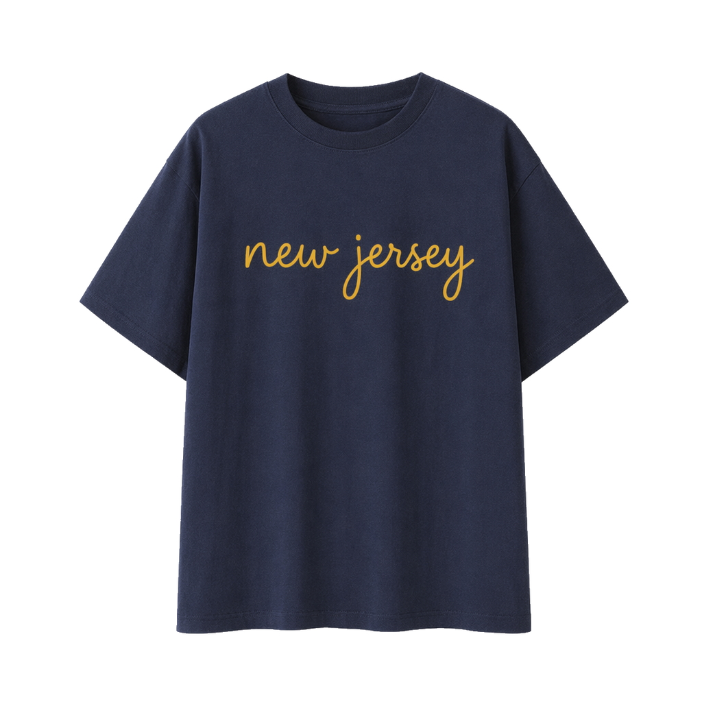 Collection 3 New Jersey Essential Cotton T-Shirt - Navy Blue front