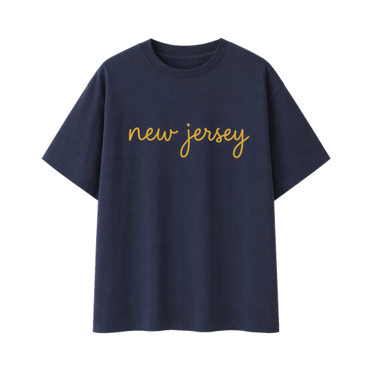 Collection 3 New Jersey Essential Cotton T-Shirt - Navy Blue front