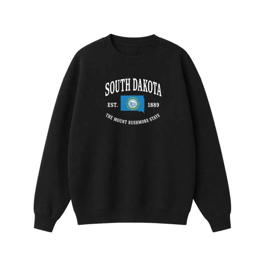 Collection 8 South Dakota Essential Heavyweight Crewneck Sweatshirt - Black front