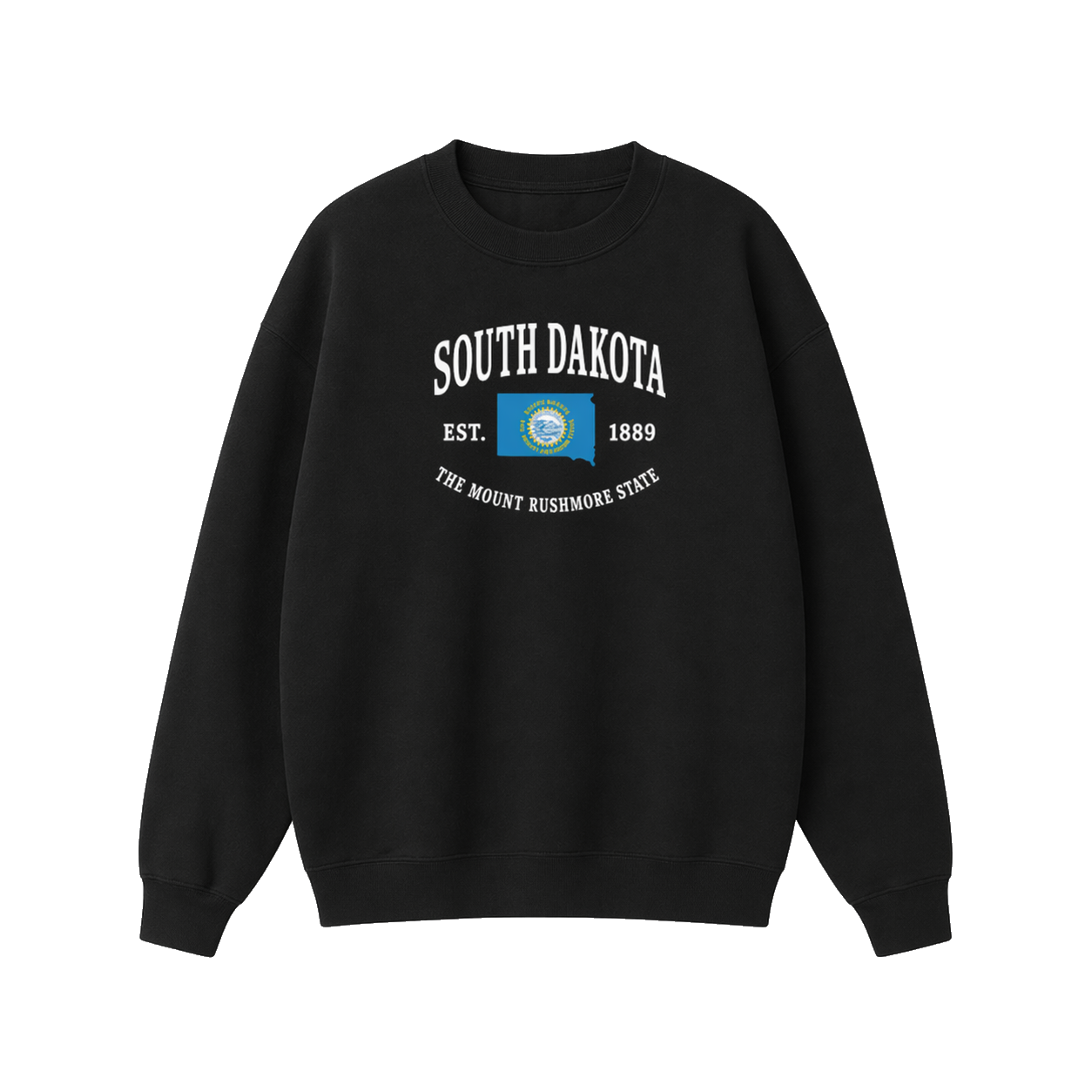 Collection 8 South Dakota Essential Heavyweight Crewneck Sweatshirt - Black front