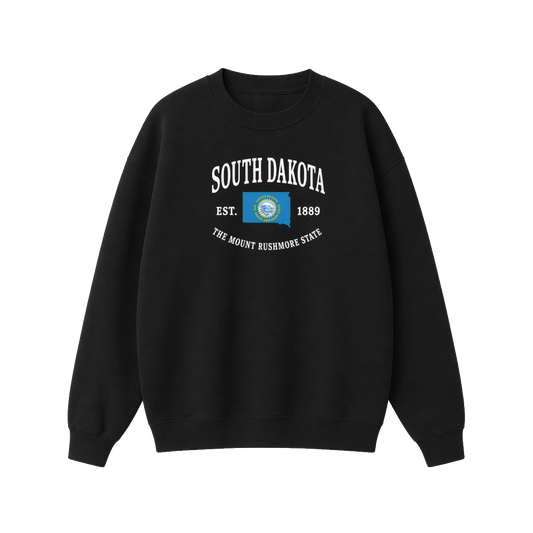 Collection 8 South Dakota Essential Heavyweight Crewneck Sweatshirt - Black front