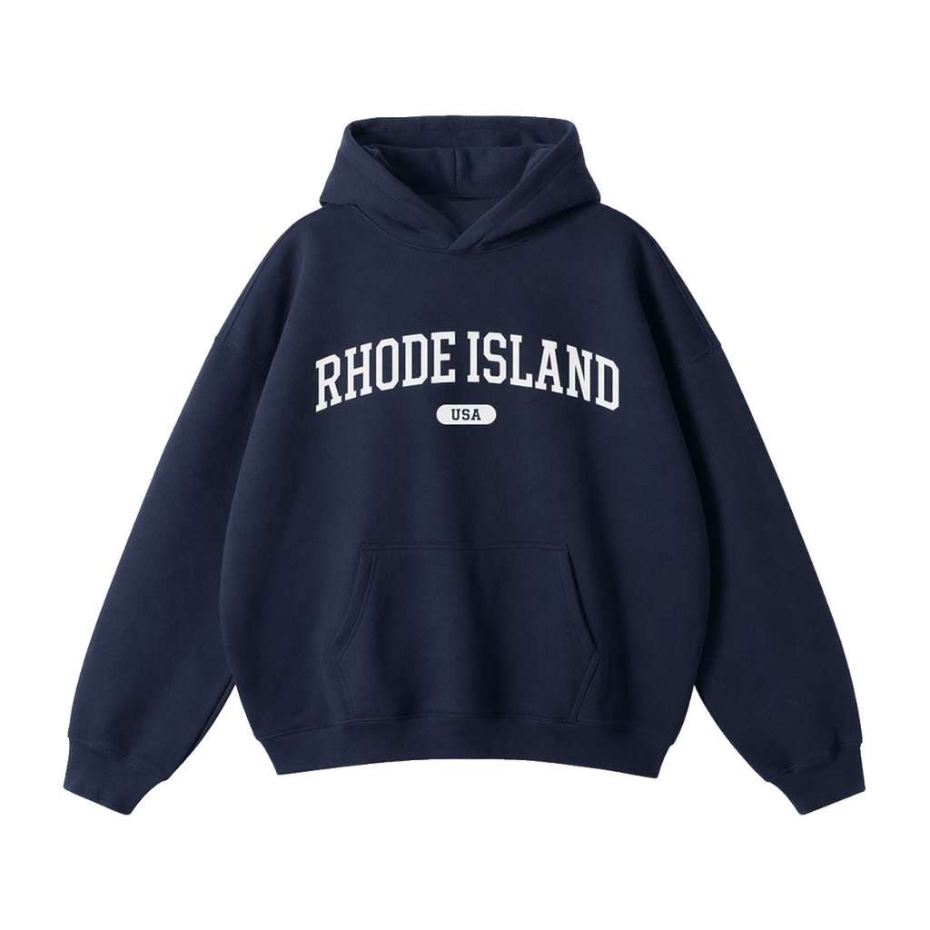 Collection 4 Rhode Island Oversize Fleeced Hoodie - Navy Blue front