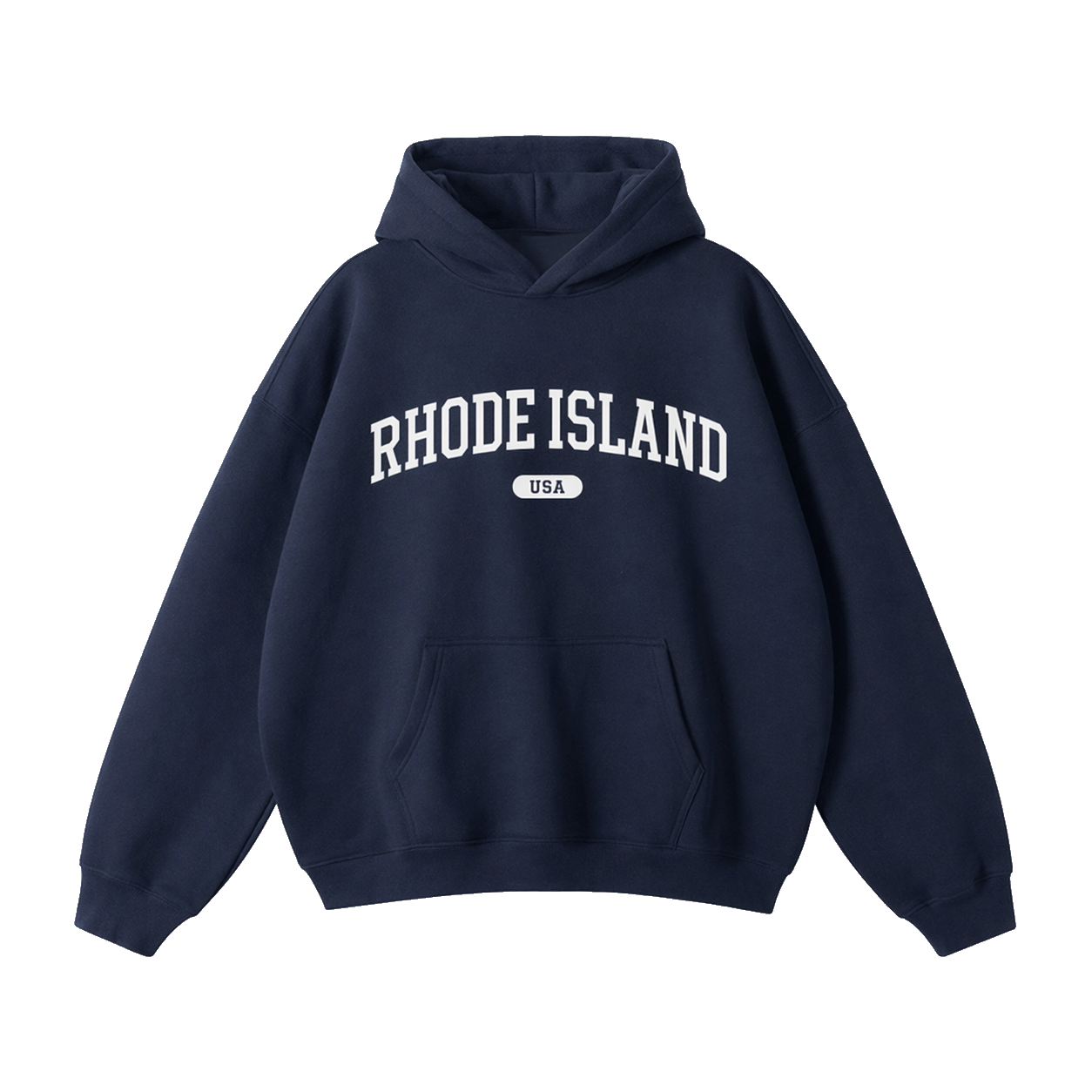 Collection 4 Rhode Island Oversize Fleeced Hoodie - Navy Blue front