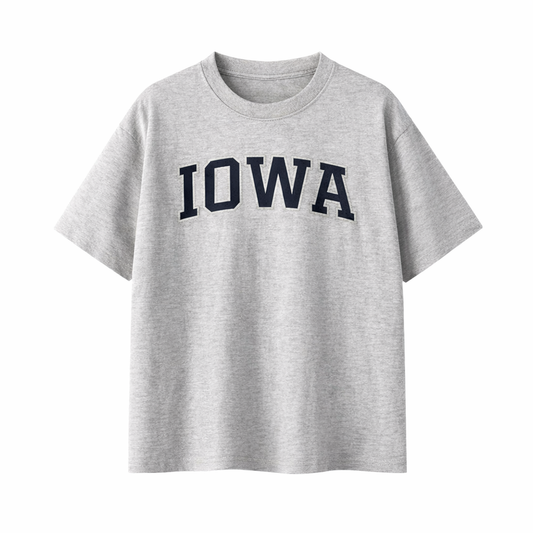 Collection 1 Iowa Essential Cotton T-Shirt - White Gray front