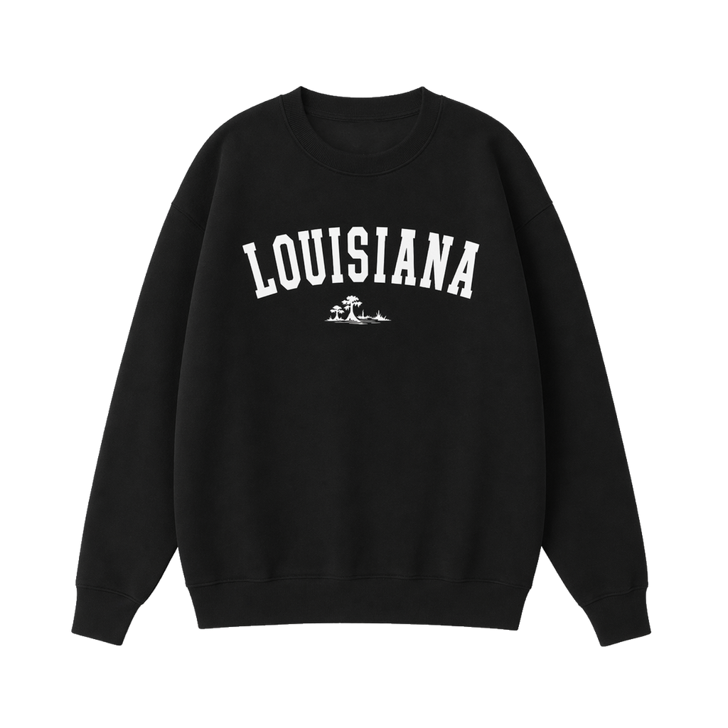 Collection 9 Louisiana Essential Heavyweight Crewneck Sweatshirt - Black front