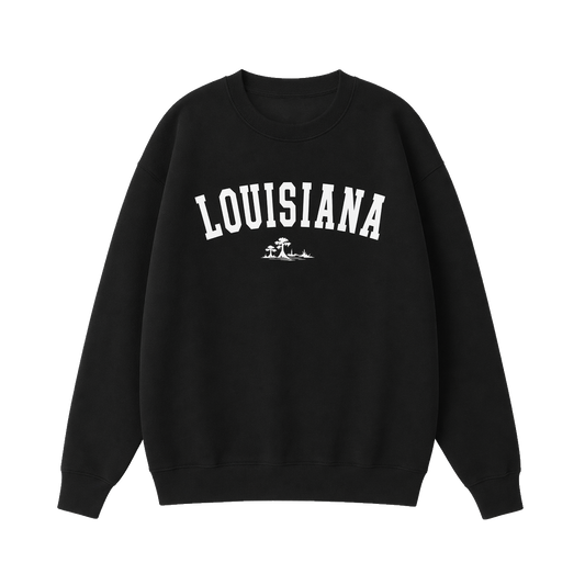 Collection 9 Louisiana Essential Heavyweight Crewneck Sweatshirt - Black front