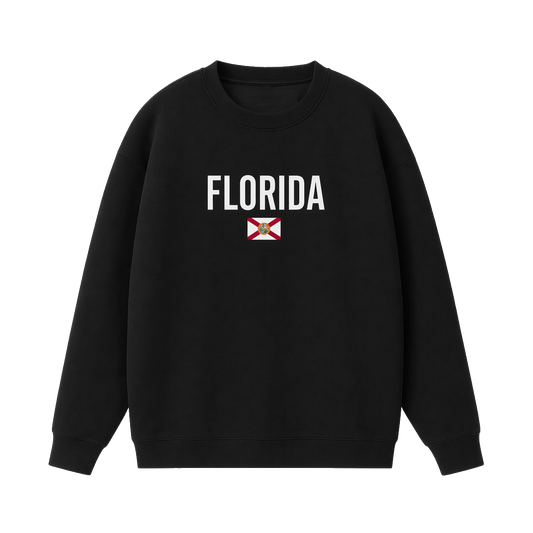 Collection 7 Florida Essential Heavyweight Crewneck Sweatshirt - Black front