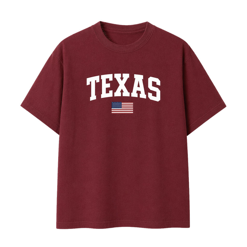 Collection 2 Texas Essential Cotton T-Shirt - Wine Gray front