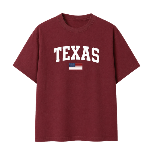 Collection 2 Texas Essential Cotton T-Shirt - Wine Gray front