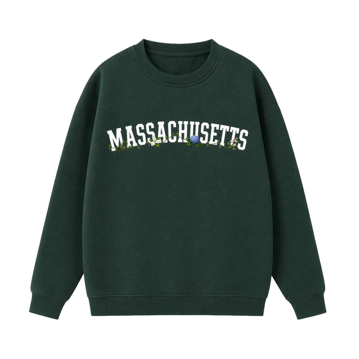 Collection 10 Massachusetts Essential Heavyweight Crewneck Sweatshirt - Dark Green front