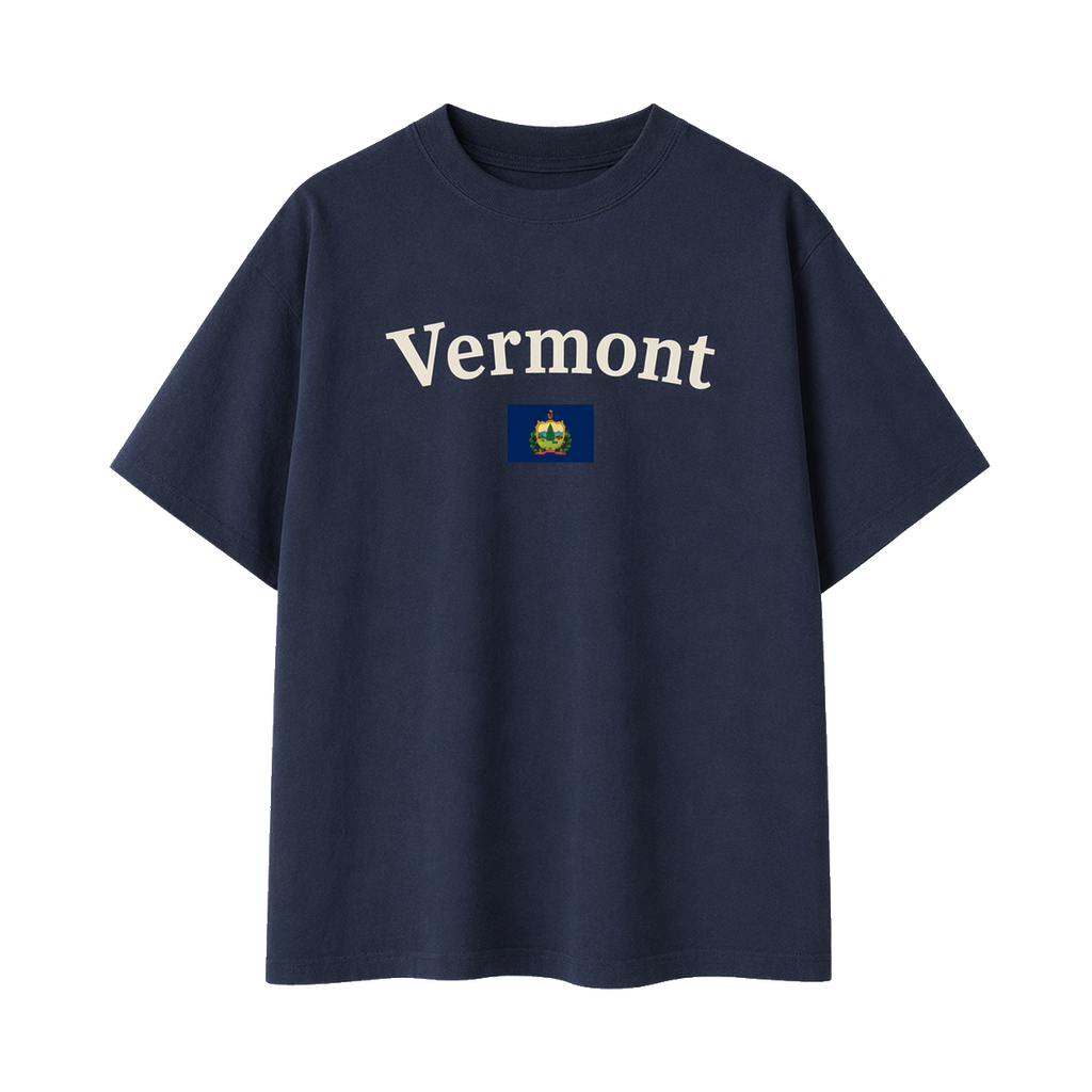 Collection 6 Vermont Essential Cotton T-Shirt - Navy Blue front