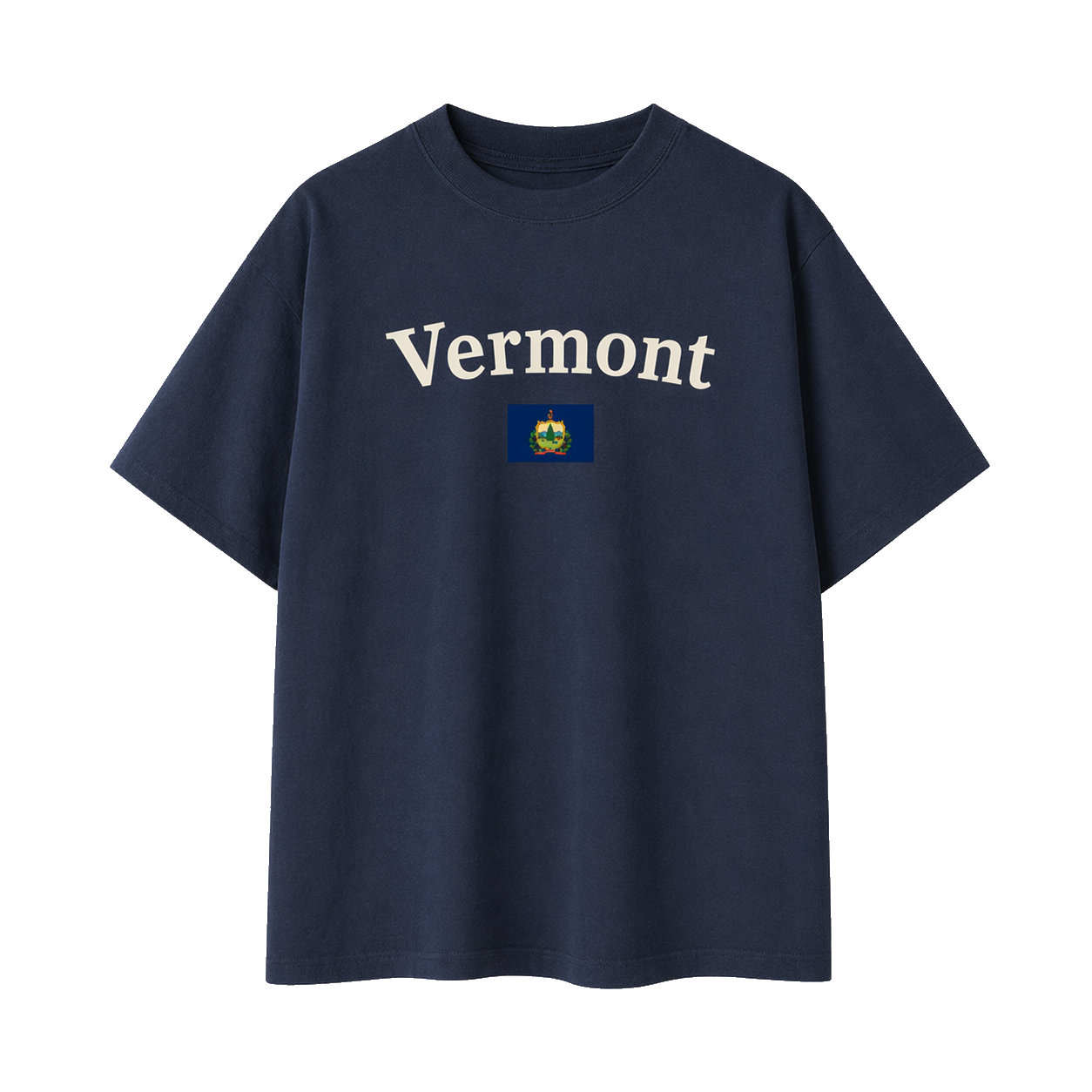 Collection 6 Vermont Essential Cotton T-Shirt - Navy Blue front