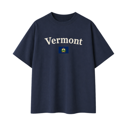 Collection 6 Vermont Essential Cotton T-Shirt - Navy Blue front