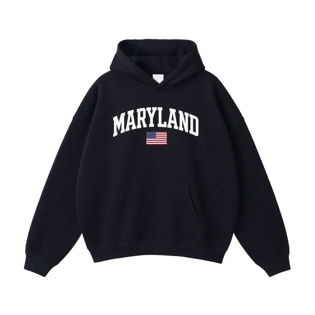 Collection 2 Maryland Oversize Fleeced Hoodie - Black front