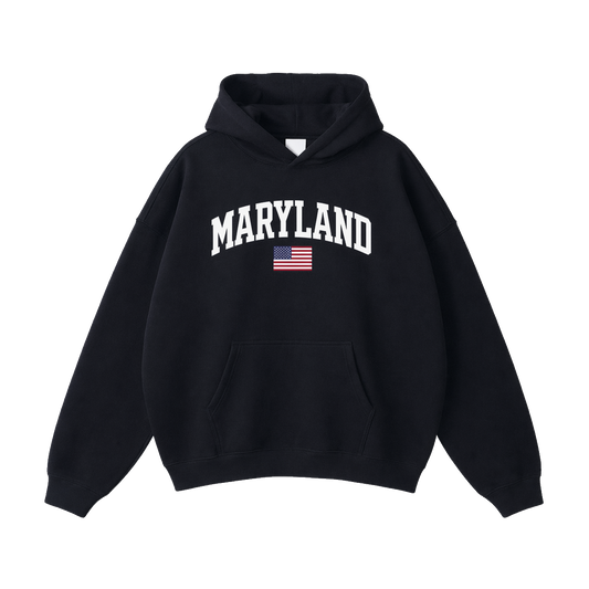 Collection 2 Maryland Oversize Fleeced Hoodie - Black front