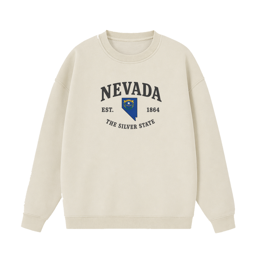 Collection 8 Nevada Essential Heavyweight Crewneck Sweatshirt - Cream front