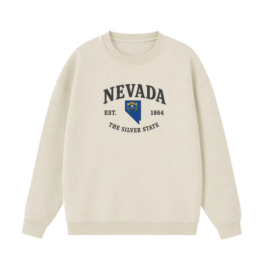 Collection 8 Nevada Essential Heavyweight Crewneck Sweatshirt - Cream front