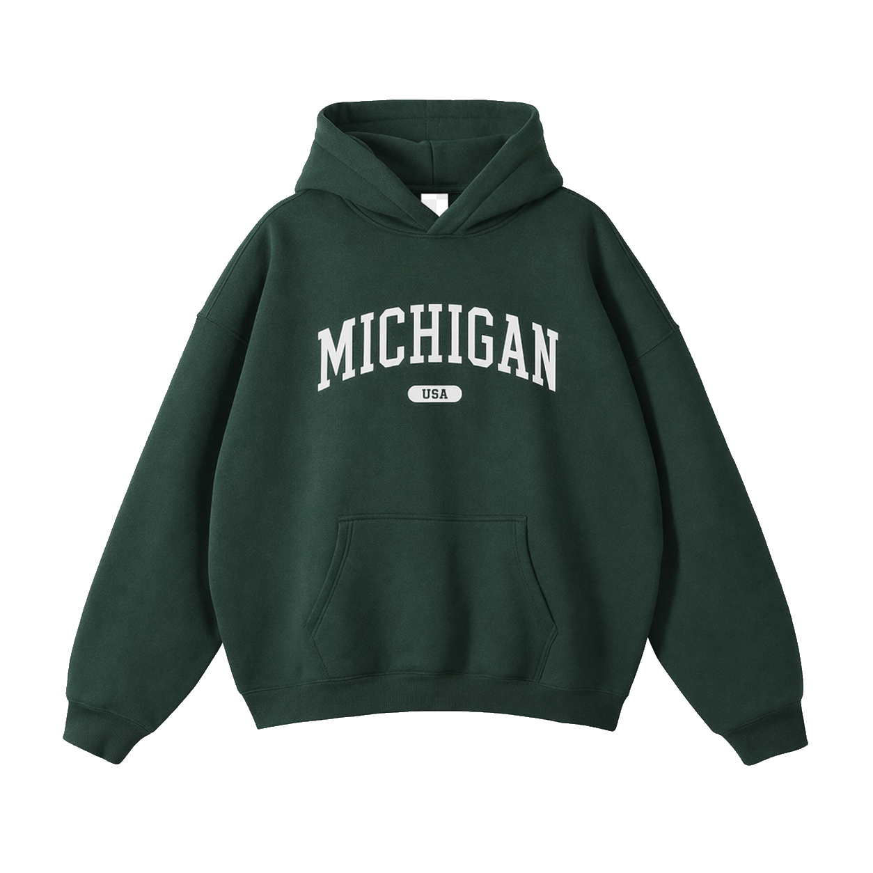 Collection 4 Michigan Oversize Fleeced Hoodie - Eden Green front