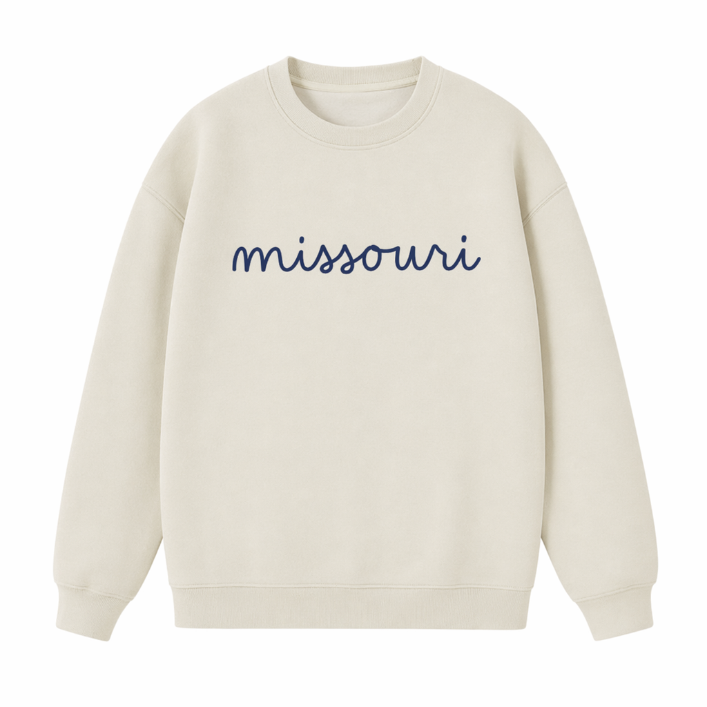 Collection 3 Missouri Essential Heavyweight Crewneck Sweatshirt - Cream front