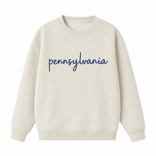 Collection 3 Pennsylvania Essential Heavyweight Crewneck Sweatshirt - Cream front