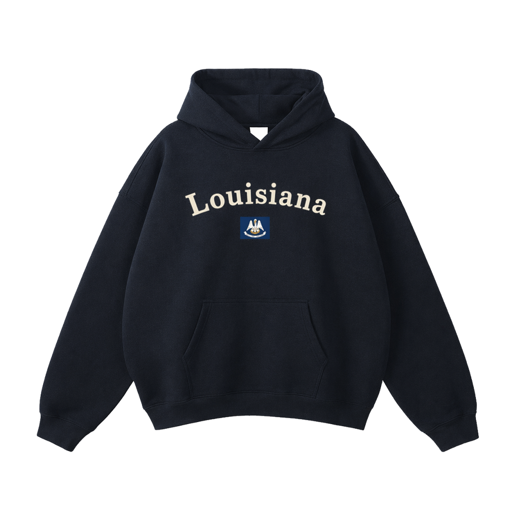 Collection 6 Louisiana Oversize Fleeced Hoodie - Black front